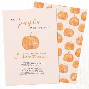 Invitation Baby shower Automne Petit Citrouille