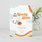 Invitation Baby shower Automne Retro Ghost Baby shower Super (Debout devant)