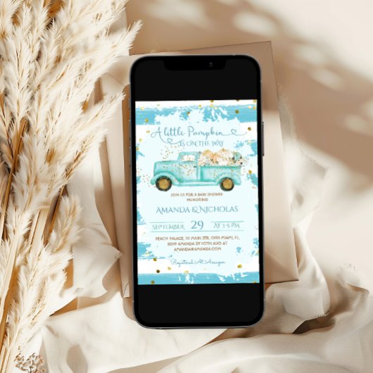 Invitation Baby shower Automne Rustique