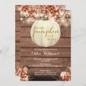 Invitation Baby shower Automne Rustique Petit Citrouille (Devant / Derrière)