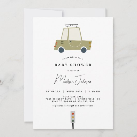 Invitation Baby shower automobile (Devant)