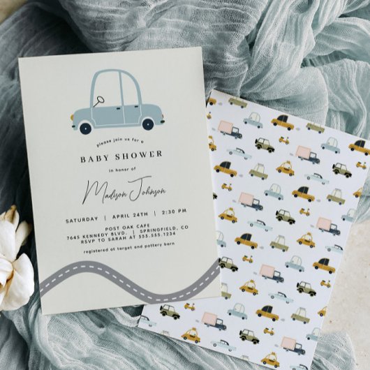 Invitation Baby shower automobile