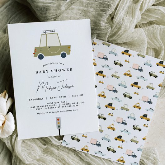 Invitation Baby shower automobile