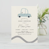Invitation Baby shower automobile (Debout devant)