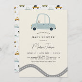Invitation Baby shower automobile (Devant / Derrière)