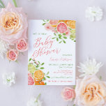 Invitation Baby shower aux agrumes et aux fleurs<br><div class="desc">Cette invitation au baby shower d'agrumes présente une belle aquarelle design avec des fruits et des fleurs... agrumes et fleurs. Parfait pour une fête lumineuse et joyeuse accueillant un nouveau petit, cette invitation va certainement impressionner vos invités et mettre l'ambiance pour un baby shower agréable. Préparez-vous à fêter dans le...</div>