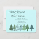 Invitation Baby shower aux arbres verts bleus (Dos)
