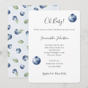 Invitation Baby Shower aux bleuets