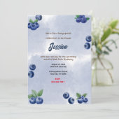 Invitation Baby shower aux bleuets (Debout devant)