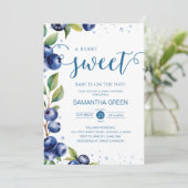 Invitation Baby shower aux bleuets (Debout devant)