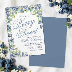 Invitation Baby Shower aux Bleuets Sucrés