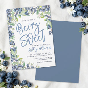 Invitation Baby Shower aux Bleuets Sucrés