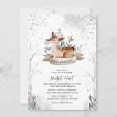 Invitation Baby shower aux cerfs d'hiver (Devant)