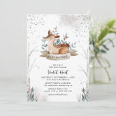 Invitation Baby shower aux cerfs d'hiver (Debout devant)