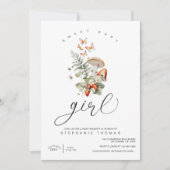 Invitation Baby shower aux champignons et aux fraises (Devant)