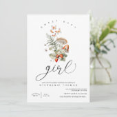 Invitation Baby shower aux champignons et aux fraises (Debout devant)