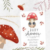 Invitation Baby shower aux champignons mignons