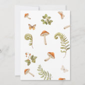 Invitation Baby shower aux champignons papillons et fraises (Dos)