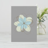 Invitation Baby shower aux fleurs bleues (Debout devant)