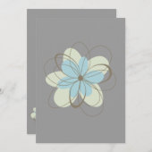 Invitation Baby shower aux fleurs bleues (Devant / Derrière)