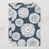 Invitation Baby shower aux Fleurs Bleues Chic (Devant / Derrière)