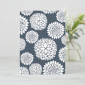 Invitation Baby shower aux Fleurs Bleues Chic (Debout devant)