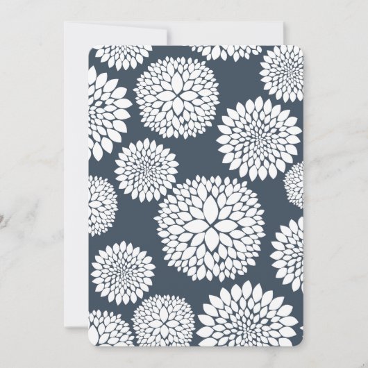 Invitation Baby shower aux Fleurs Bleues Chic (Devant)