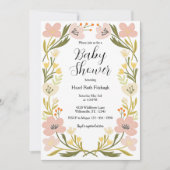 Invitation Baby shower aux fleurs pastel douces (Devant)