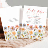 Invitation Baby shower aux fleurs sauvages du Boho rose paste