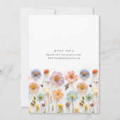 Invitation Baby shower aux fleurs sauvages du Boho rose paste (Dos)