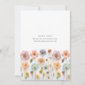 Invitation Baby shower aux fleurs sauvages du Boho rose Paste (Dos)