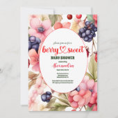Invitation Baby shower aux fraises (Devant)