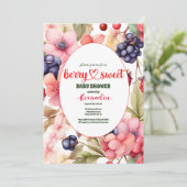 Invitation Baby shower aux fraises (Debout devant)