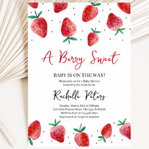 Invitation Baby Shower aux Fraises