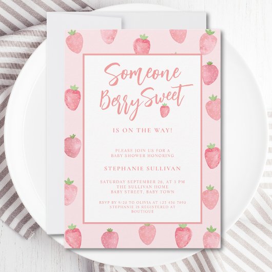 Invitation Baby shower aux fraises