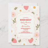 Invitation Baby shower aux fraises | Berry Sweet (Devant)