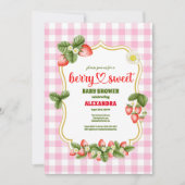 Invitation Baby shower aux fraises | Berry Sweet (Devant)
