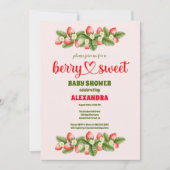 Invitation Baby shower aux fraises | Berry Sweet (Devant)