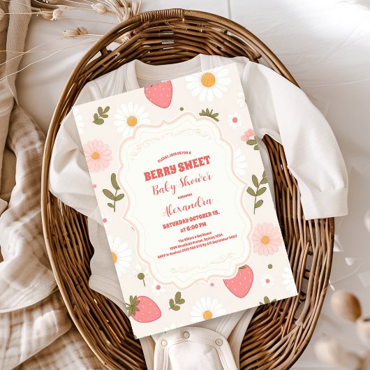 Invitation Baby shower aux fraises | Berry Sweet