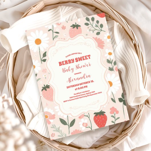 Invitation Baby shower aux fraises | Berry Sweet