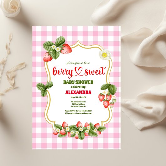 Invitation Baby shower aux fraises | Berry Sweet