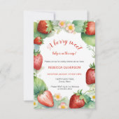 Invitation Baby shower aux fraises | Berry Sweet (Devant)
