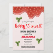 Invitation Baby shower aux fraises | Berry Sweet (Devant)