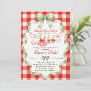 Invitation Baby Shower aux Fraises Douces et Sucrées