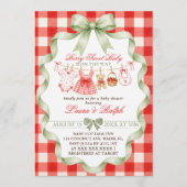 Invitation Baby Shower aux Fraises Douces et Sucrées (Devant)