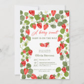 Invitation Baby shower aux fraises mignonnes aux fruits rouge (Devant)