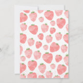 Invitation Baby shower aux fraises roses (Dos)