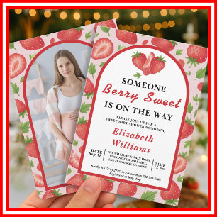 Invitation Baby Shower aux Fraises Sucrées PHOTO
