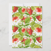 Invitation Baby shower aux fraises verdoyantes (Dos)