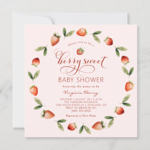 Invitation Baby Shower aux Fruits Rouges Sucrés